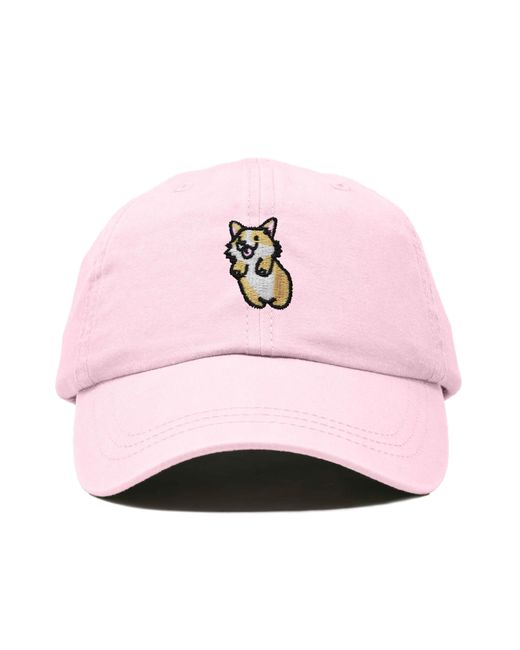 Alix Pink Leaping Corgi Embroidered Cap