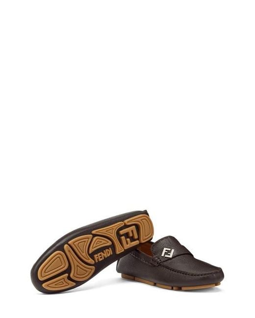 Fendi Brown Ff Squared Driving Shoe for men