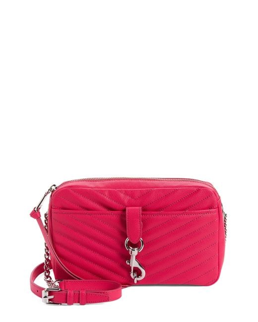 Rebecca Minkoff Red Edie Top Zip Leather Crossbody Bag