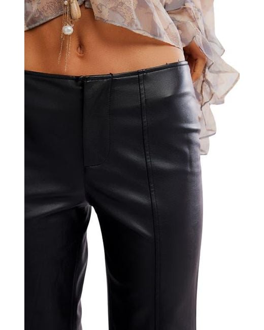 Free People Women's Blue Glow Up Faux Leather Pants