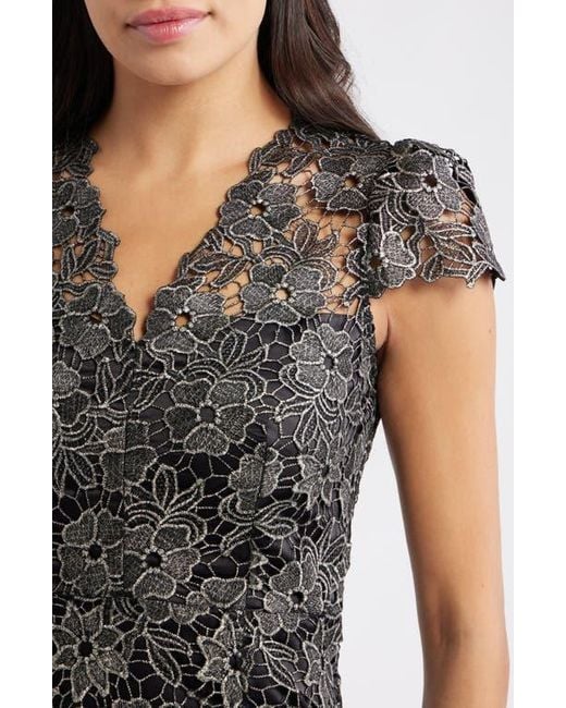 Eliza J Metallic Floral Lace Sheath Dress in Gray | Lyst Eliza J Metallic Floral Lace Sheath Dress in Gray | Lyst