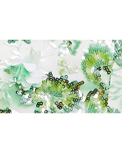 Dress the Population Green Aurelia Embellished Fit & Flare Minidress
