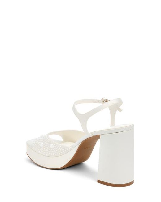 Open Edit White Whitney Block Heel Sandal