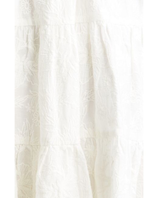 MILLE White Violetta Ruffle Tie Waist Dress