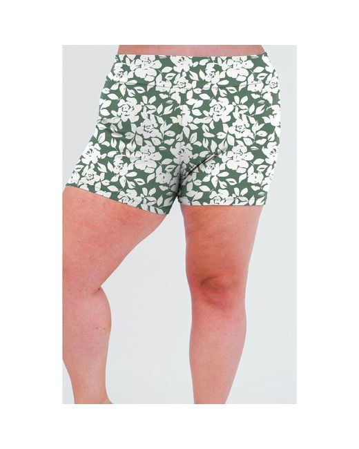 Calypsa Green Plus Size Swim Shorts