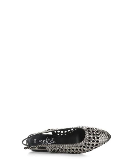Bos. & Co. Black Willow Slingback Cap Toe Flat