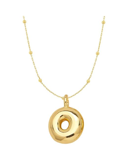 Emma Rae Metallic 14K Plated Bubble Initial Pendant Necklace