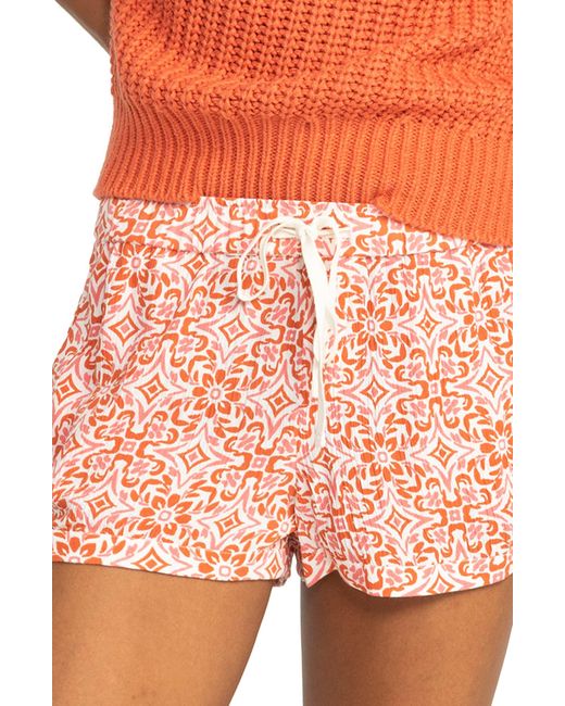Roxy Orange New Impossible Love Print Shorts