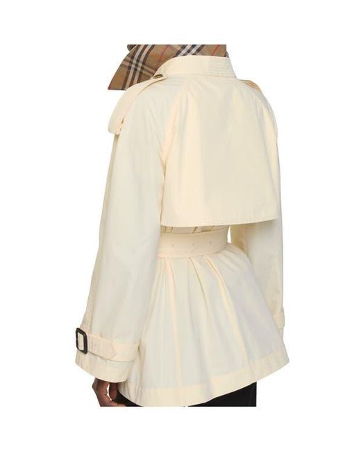 Burberry Natural Short Lightweight Cotton Fitzrovia Trench Coat
