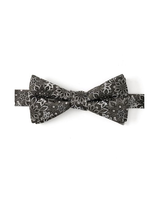Cufflinks Inc. Gray Kaleido Floral Charcoal Silk Bow Tie for men
