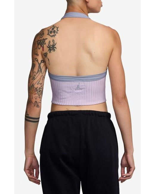 Nike Purple Flight Poolside Rib Crop Halter Top