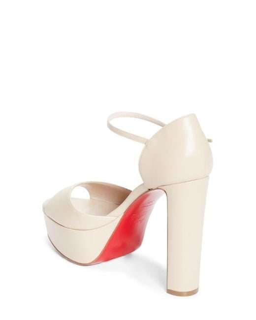 Christian Louboutin White Sandaloo Platform Sandal