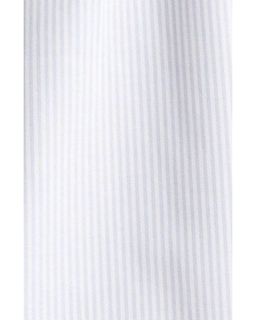 Eleventy White Stripe Button Down Shirt for men