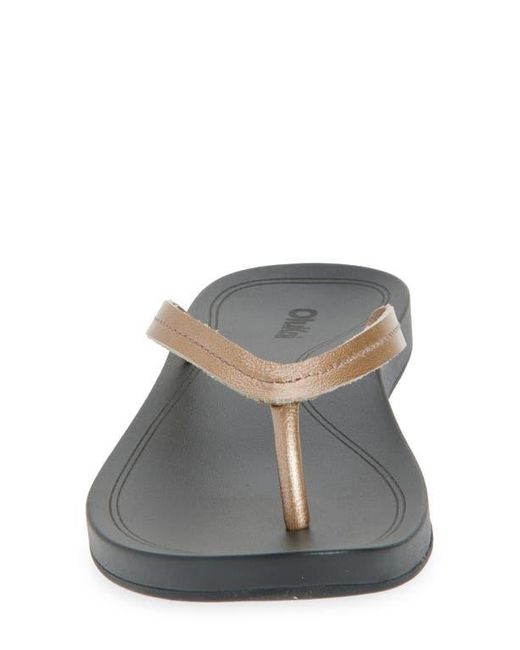 Olukai Gray Lalahi Flip Flop