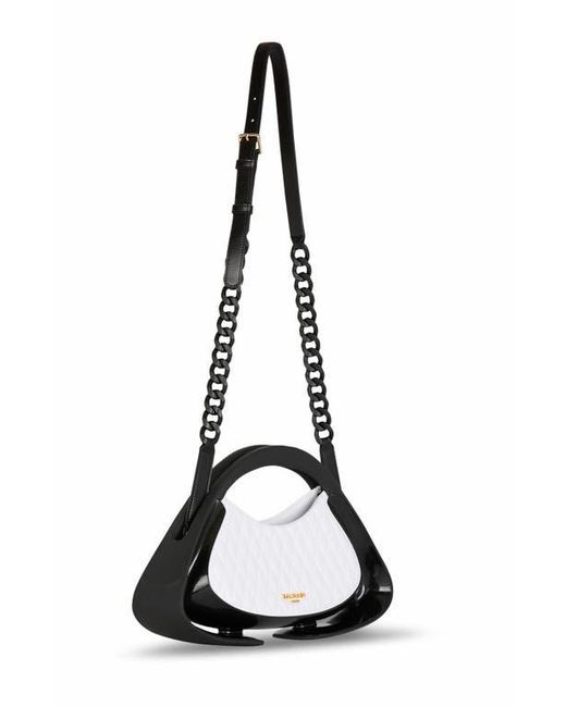 Balmain White Two-Tone Quilted Medium Jolie Madame Bag