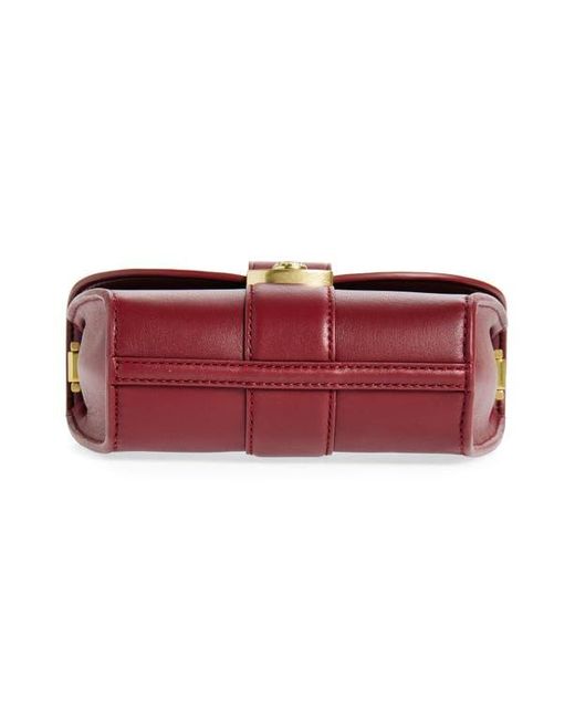 Veronica Beard Red Small Crest Lock Trap Bag