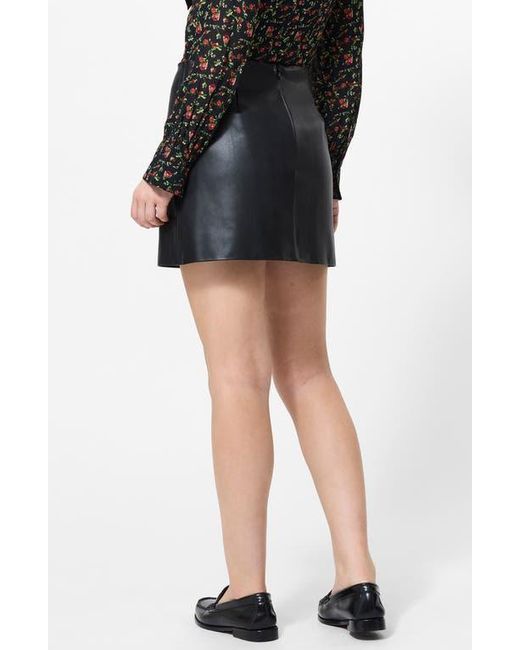 French Connection Black Dessa Faux Leather Miniskirt