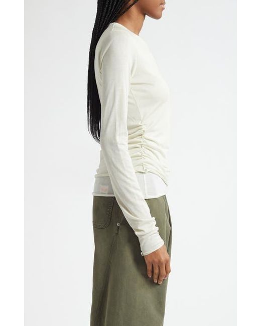 J.W. Anderson White Draped Double Layer T-Shirt