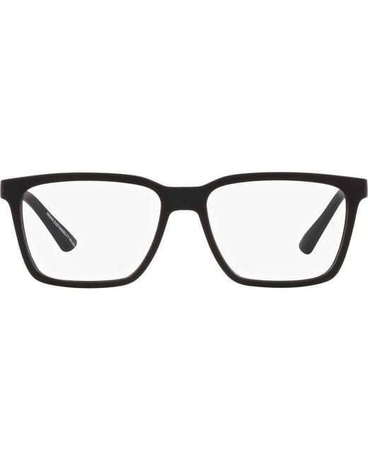 ARMANI EXCHANGE Black 55Mm Rectangular Optical Glasses for men