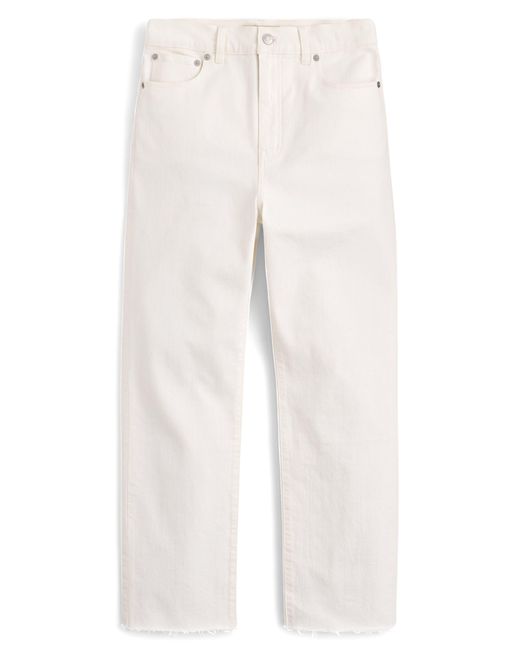 Madewell White The '90s Straight Crop Jean: Raw Hem Edition