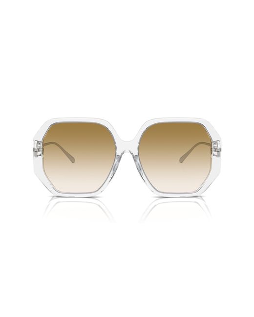 Tory Burch Natural 57mm Gradient Irregular Sunglasses