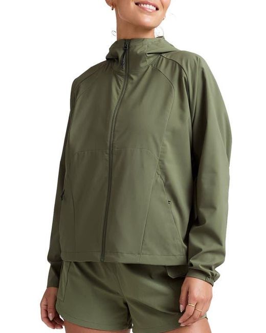 Beyond Yoga Green Cross Country Packable Jacket