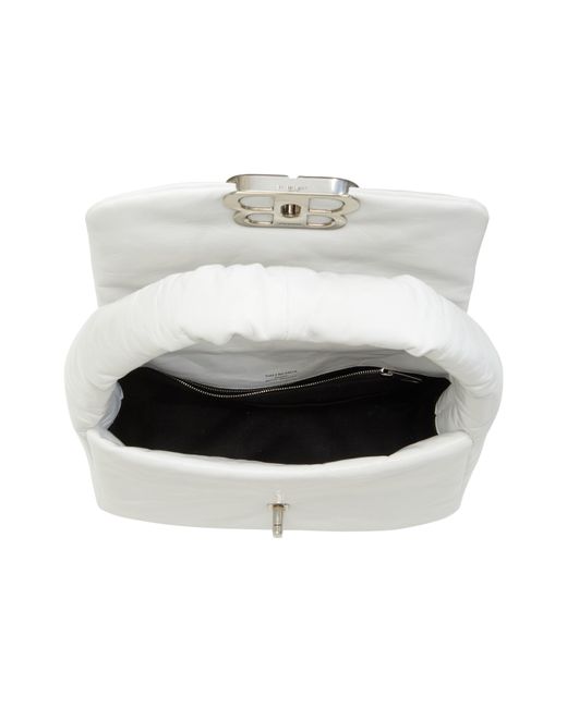 Balenciaga White Small Monaco Leather Shoulder Bag