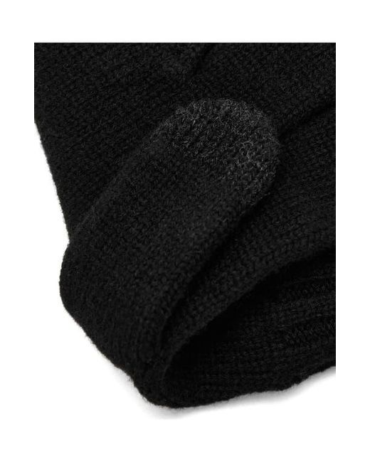 Mango Black Two-Tone Knit Gloves for men