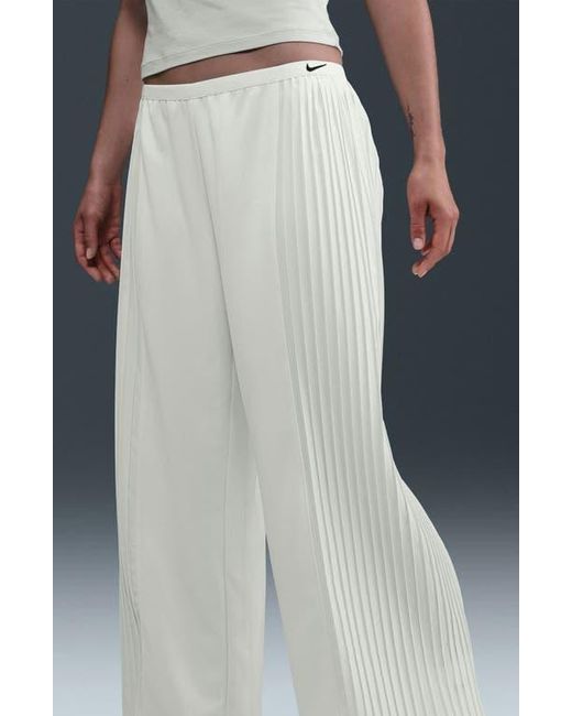 Nike White Pleated Wide Leg Pants