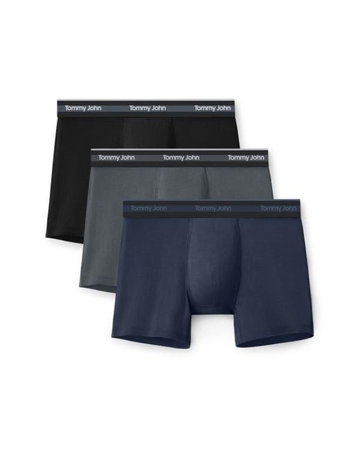 Tommy John Blue 3-Pack Comfort Micro 4-Inch Boxer Briefs for men
