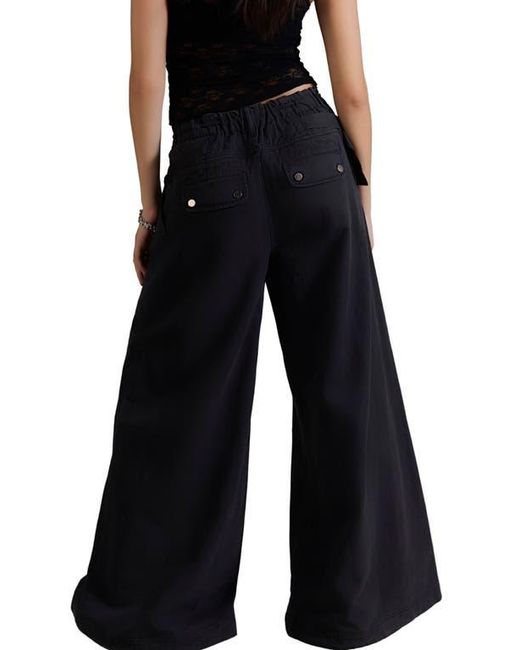 Free People Black Julien Wide Leg Chino Pants