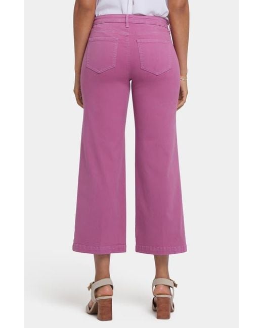 NYDJ Pink Teresa Ankle Wide Leg Jeans