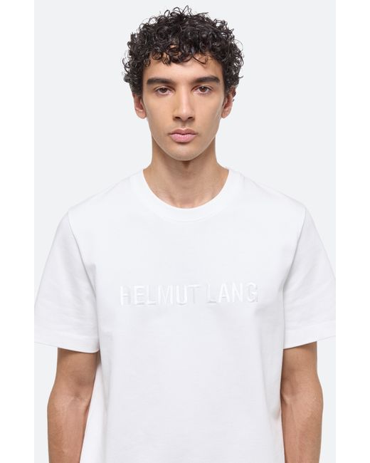 Helmut Lang White Tonal Embroidered Logo T-shirt for men