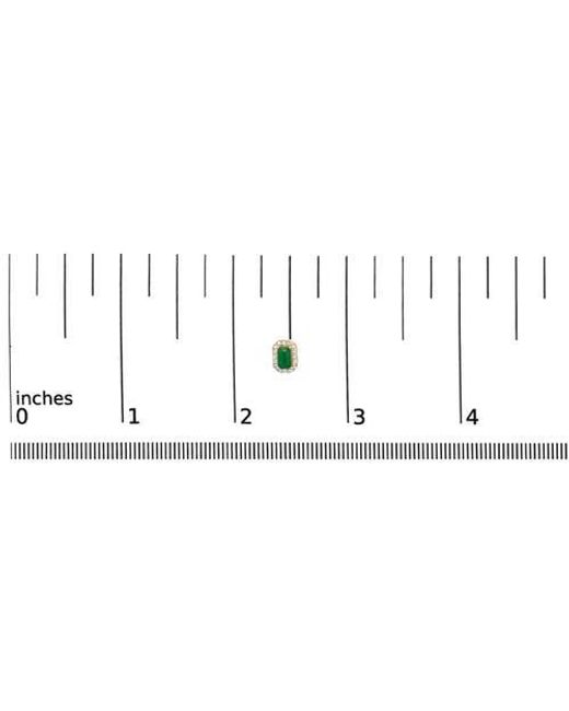 Haus of Brilliance Green 14K Emerald And 1/8 Ct Diamond Halo Octagonal Stud Earrings