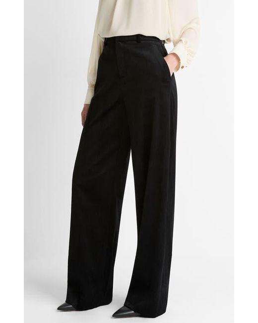 Vince Black High Waist Wide Leg Velvet Pants