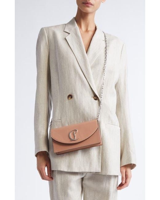Christian Louboutin Natural Loubi54 Patent Leather Clutch