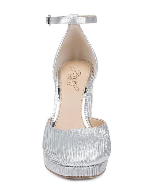 Badgley Mischka White Stephanie Ankle Strap Platform Pump