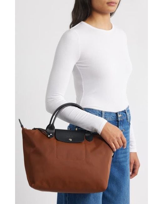Longchamp Brown Large Le Pliage Energy Recycled Canvas Hobo Bag