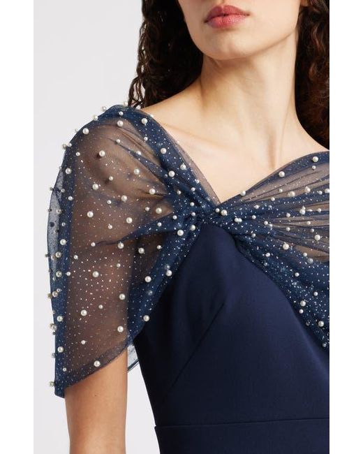 eliza j blue sequin dress Eliza J Sequinned Blouson Shift Dress - Cobalt