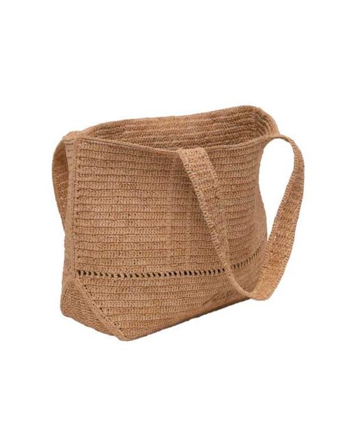 Maje Natural Crocheted Raffia Tote Bag