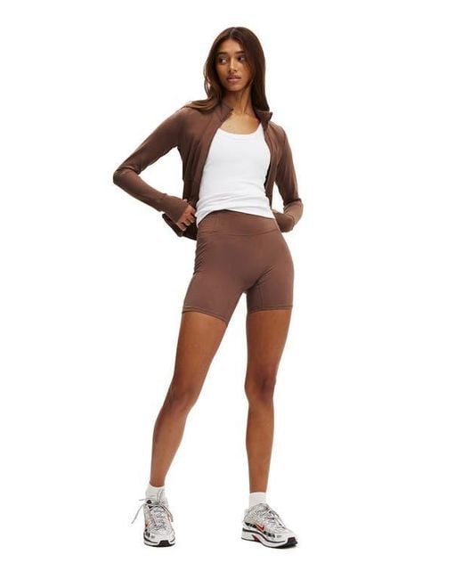 Cotton On Brown Active Core Zip Through Long Sleeve
