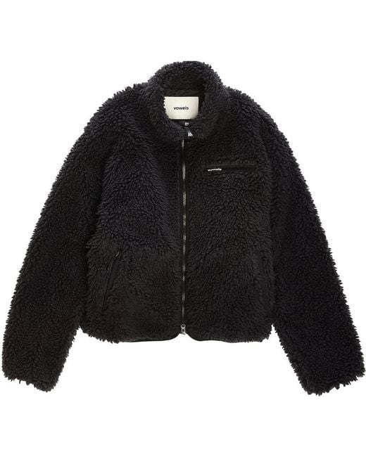 vowels Black Fleece Jacket for men