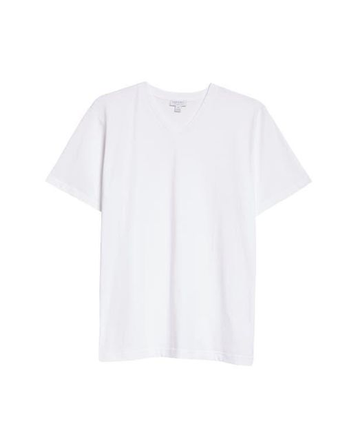 Sunspel White V-Neck T-Shirt for men