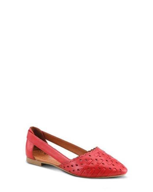 Spring Step Red Delorse Flat