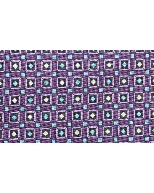 Zegna Purple Geometric Silk Tie for men