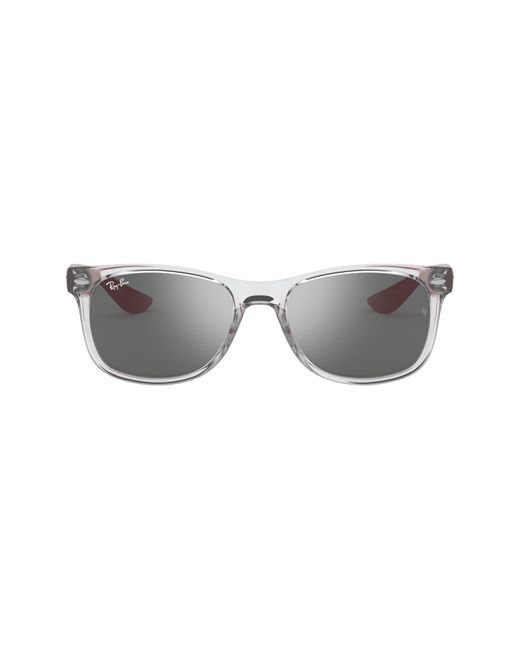 Ray-Ban Gray Junior 48mm Wayfarer Mirrored Sunglasses - Transparent Grey/ Silver