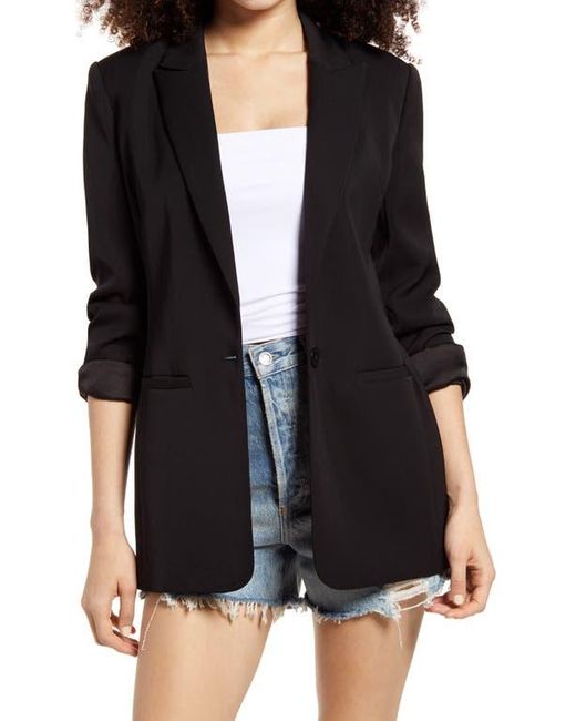 Endless Rose Black Tailored Single Button Blazer