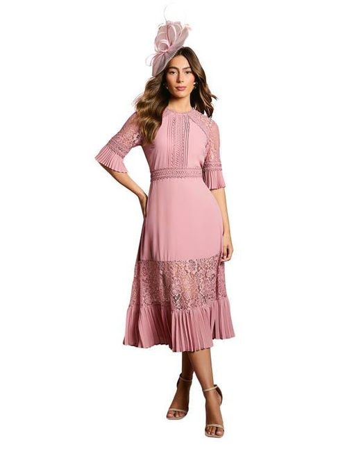 Coast Pink Lace Insert Midi Dress