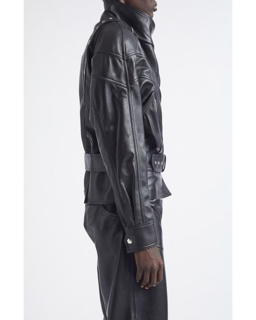 VAQUERA Black Bombshell Belted Leather Jacket
