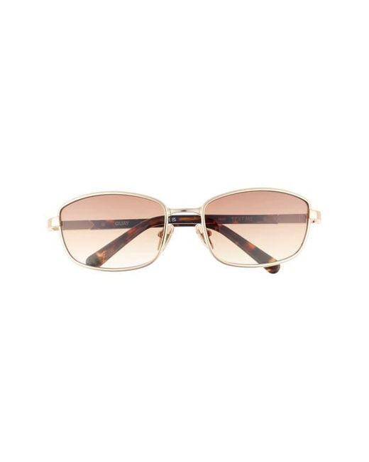 Quay Brown Text Me 58Mm Gradient Square Sunglasses